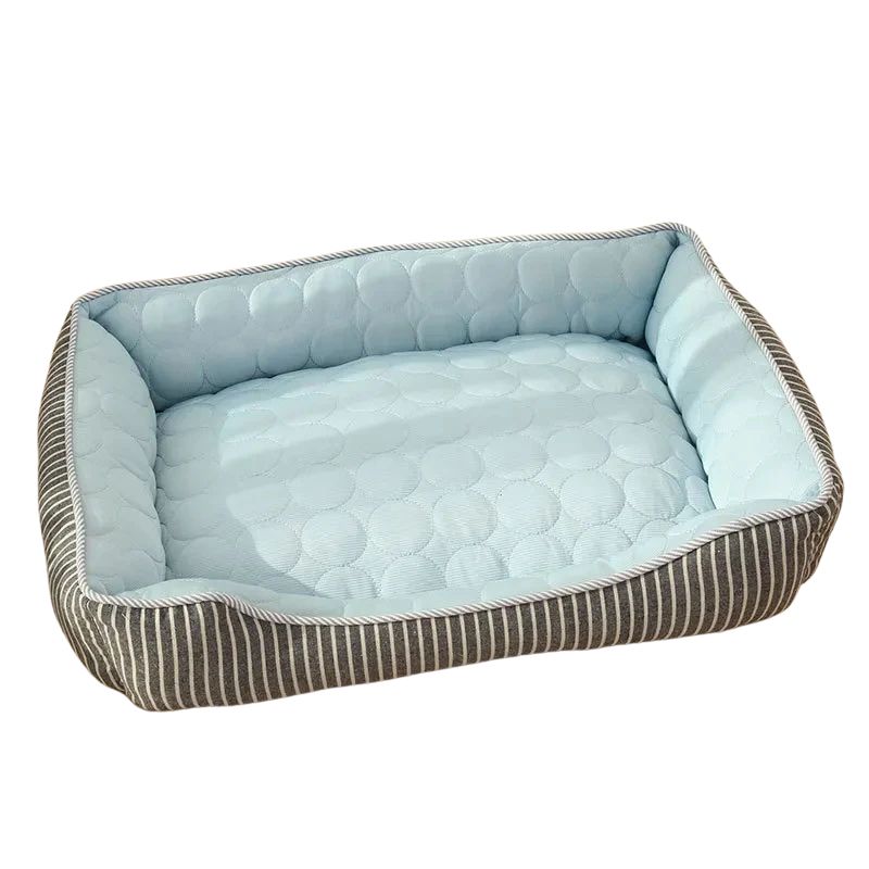 Portable Breathable Pet Cooling Bed 60 cm Washable Cotton Summer Pet Cushion - Blue