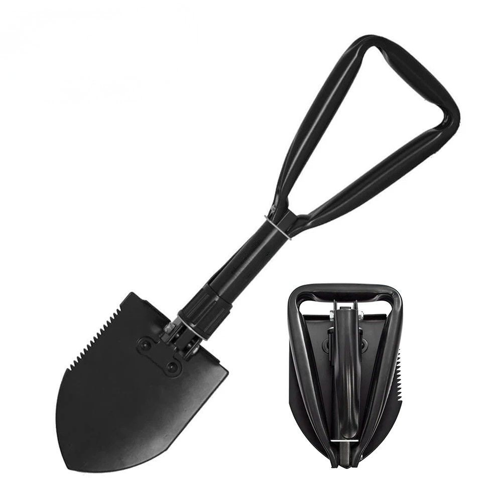 Folding Shovel 46.36cm Heavy Duty High Carbon Steel Compact Outdoor Hand Tool