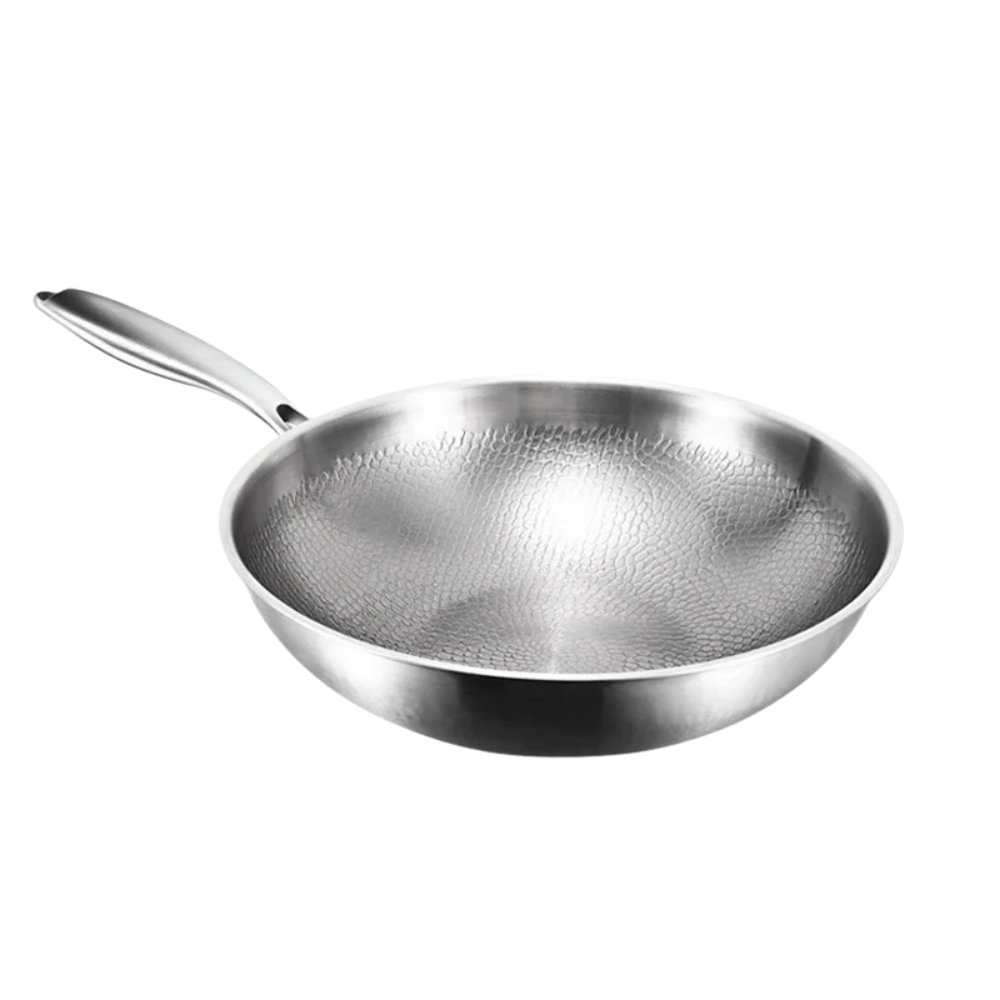 Titanium Wok Pan 30cm Flat Bottom Induction Compatible Cooking Pan with Lid
