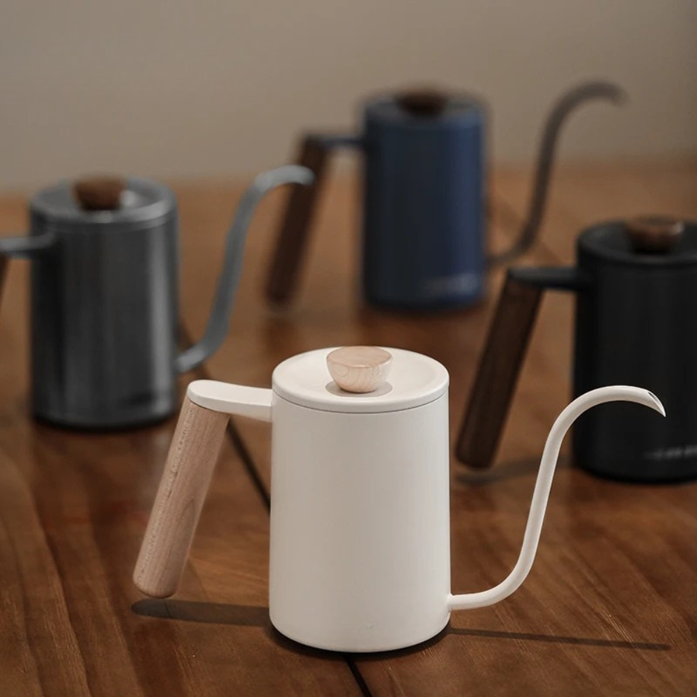 Gooseneck Coffee Kettle 400ml Stainless Steel Pour Over Pot - Black