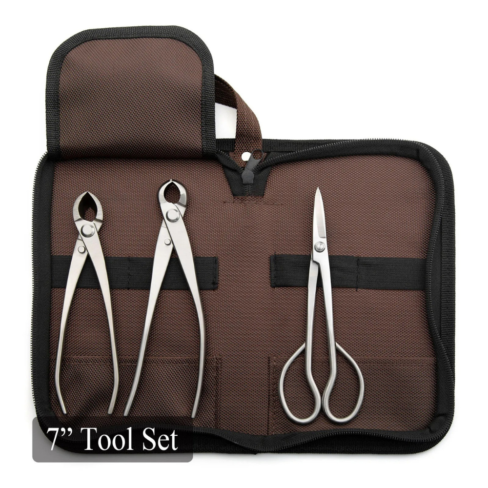 Bonsai Tool Set 3 Piece Standard Pruning Kit with Long Handle Scissors