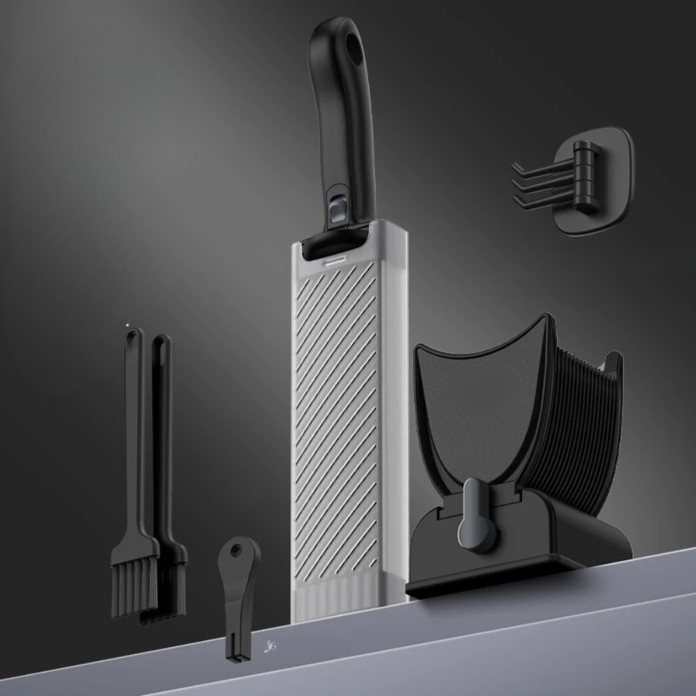 Manual Meat Slicer Knife Set Fresh Meat Cutter Kitchen Tool - Black