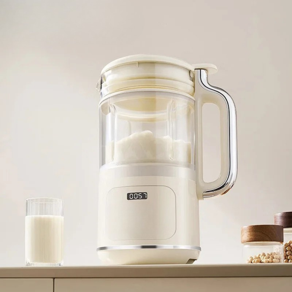 Food Blender 1200ml Multifunction Soy Milk Maker Digital Display Mixer - White