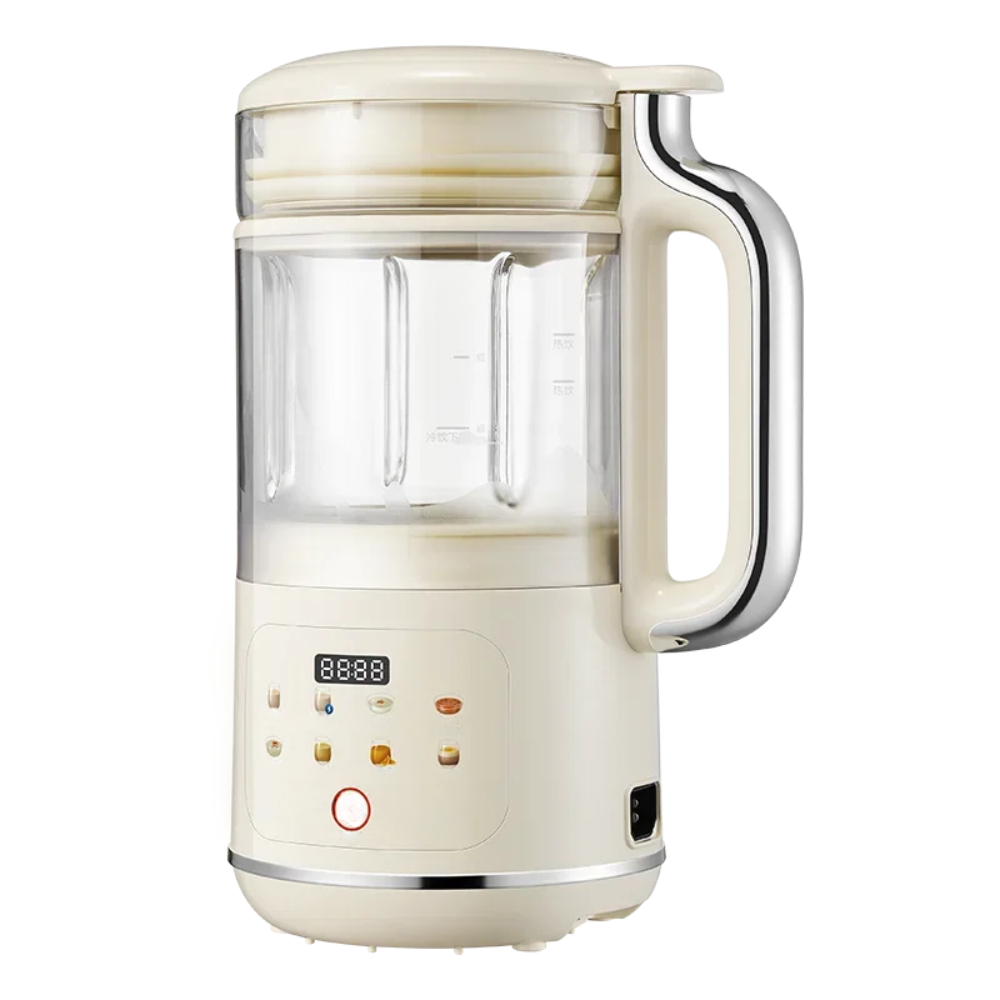 Food Blender 1200ml Multifunction Soy Milk Maker Digital Display Mixer - White