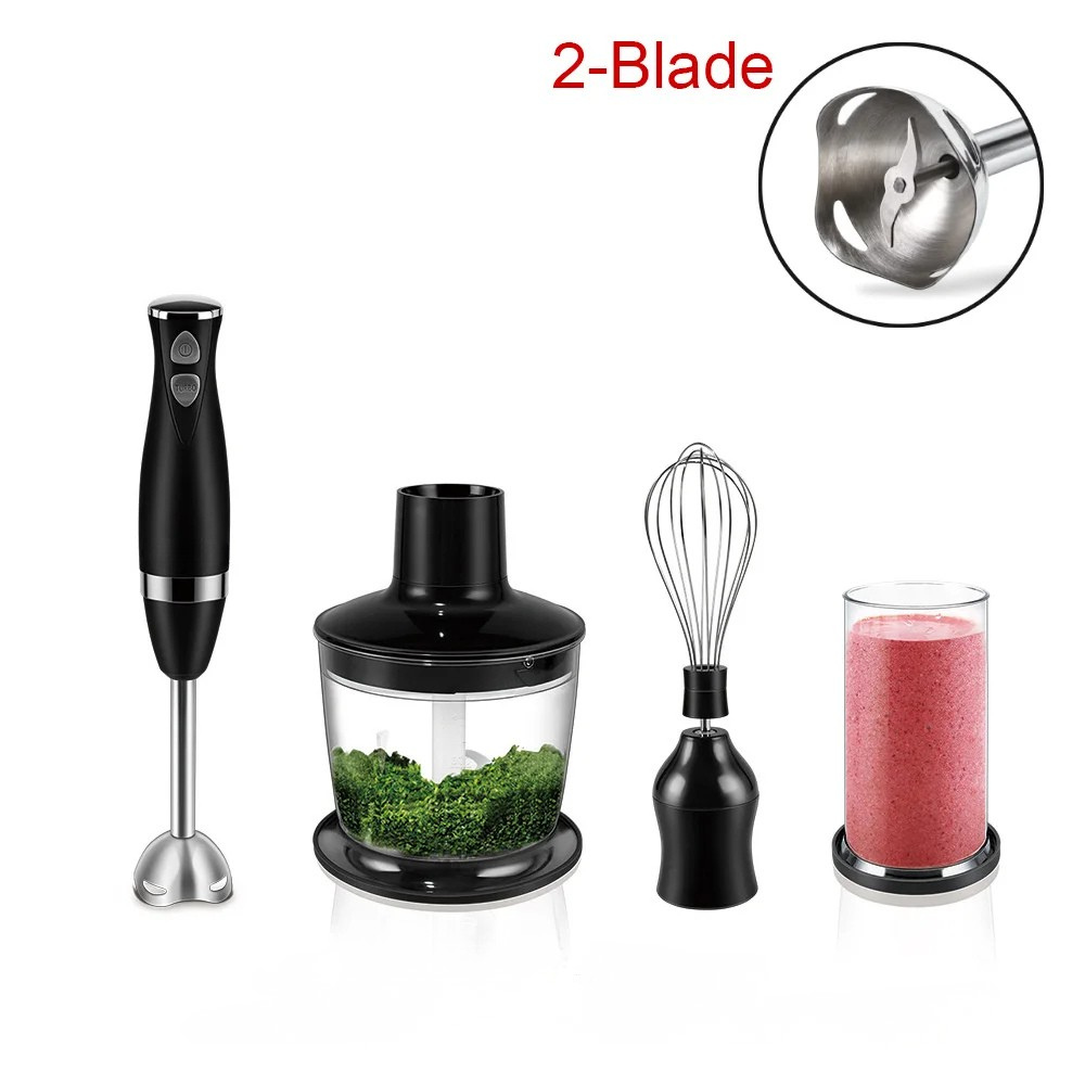 Hand Blender 3 In 1 Immersion Food Mixer 400W Stainless Steel Chopper Whisk – Black