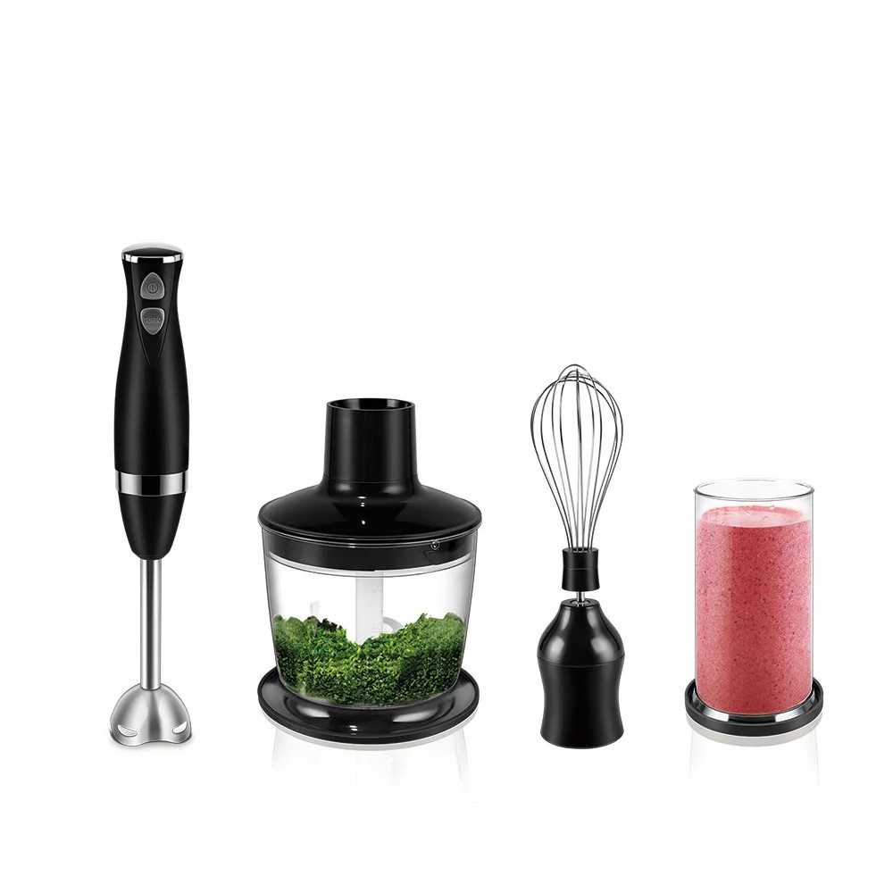 Hand Blender 3 In 1 Immersion Food Mixer 400W Stainless Steel Chopper Whisk – Black