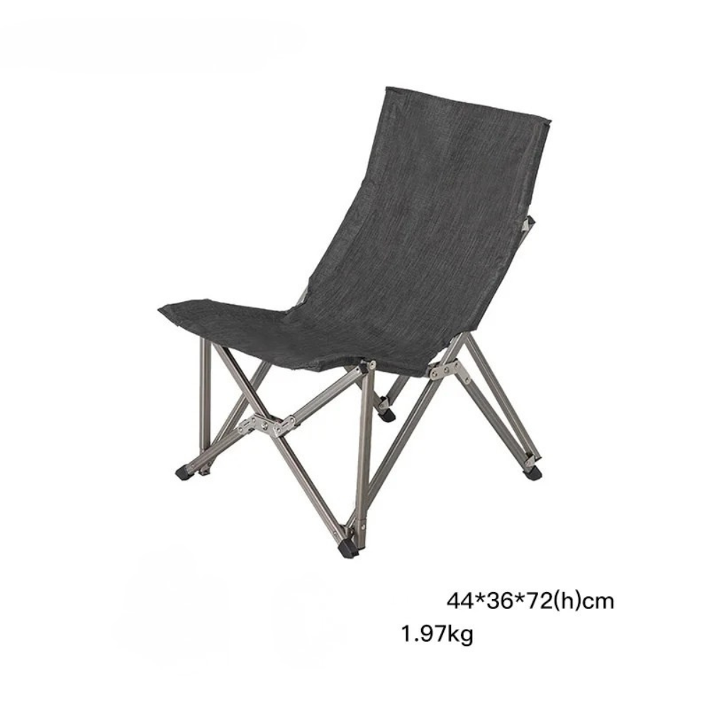 Camping Folding Chair Portable Aluminum Alloy Outdoor Backrest Chair - Black