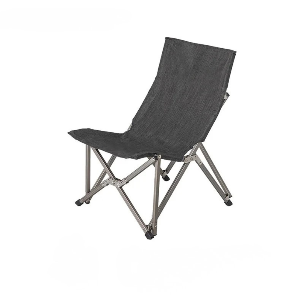 Camping Folding Chair Portable Aluminum Alloy Outdoor Backrest Chair - Black