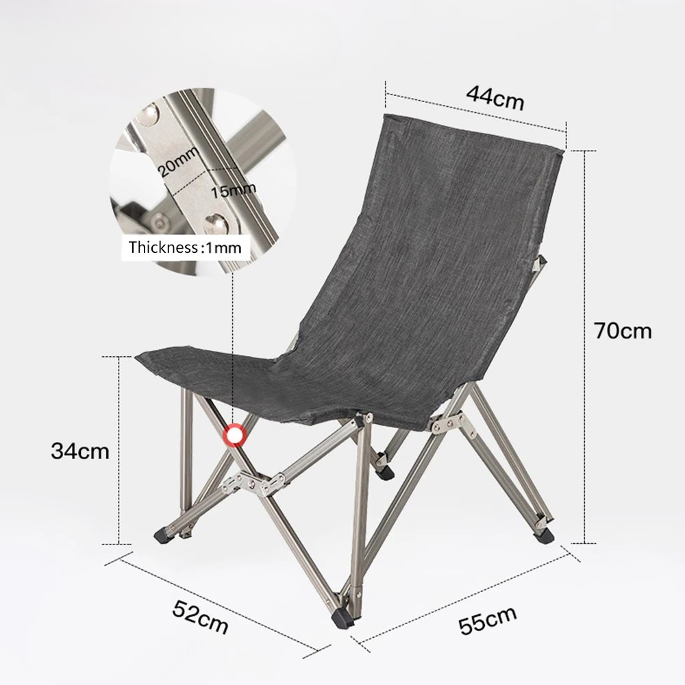 Camping Folding Chair Portable Aluminum Alloy Outdoor Backrest Chair - White