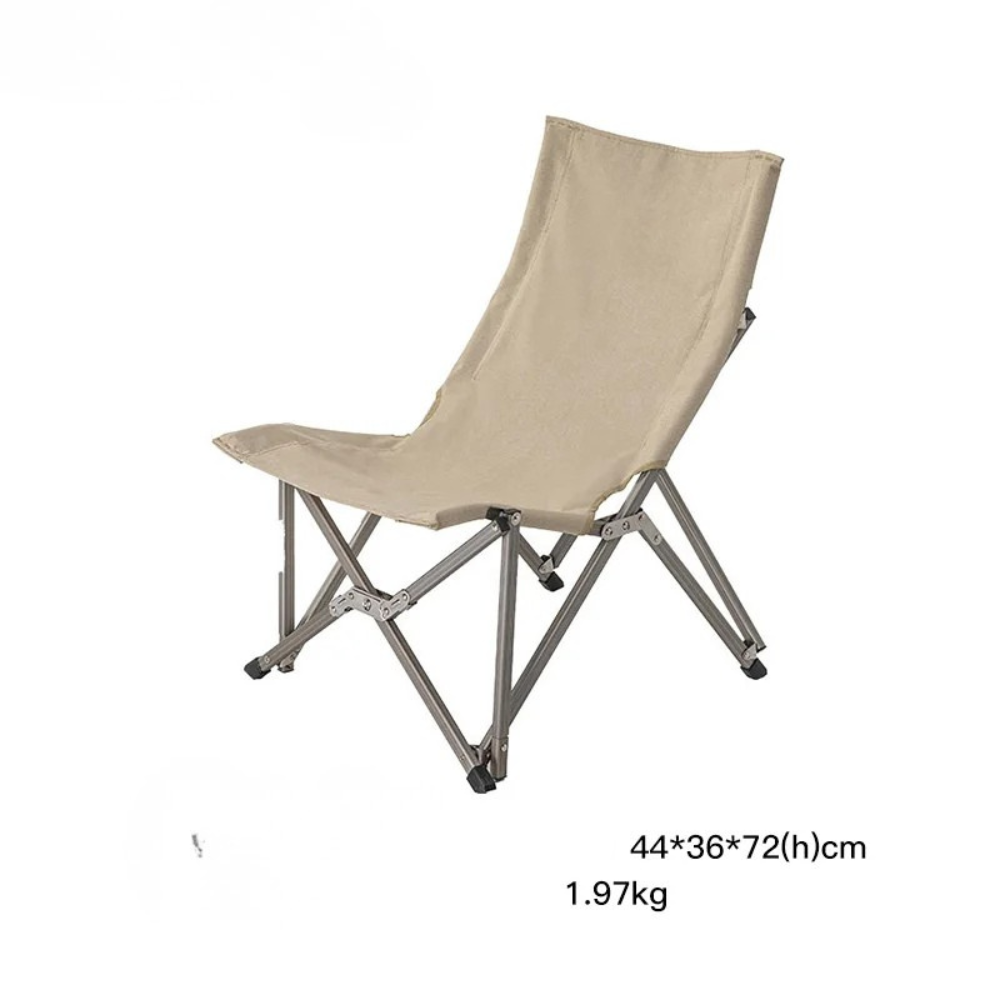 Camping Folding Chair Portable Aluminum Alloy Outdoor Backrest Chair - Black