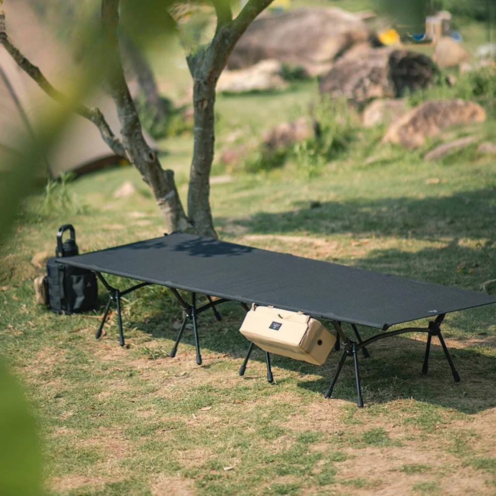 Camping Cot Portable Folding Outdoor Sleeping Bed Heavy Duty - Black
