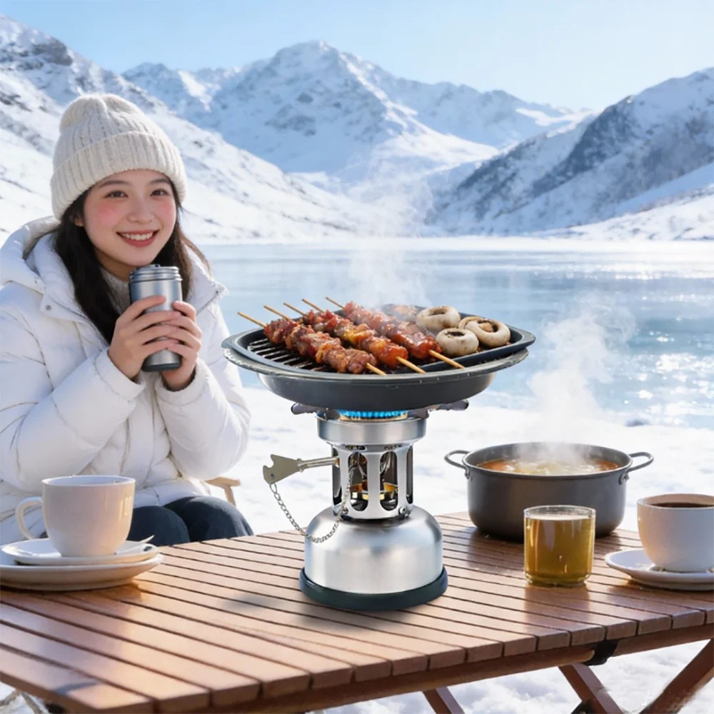 Camping Oil Stove 3500W Portable Outdoor Cooking Stove Stainless Steel - 500ml