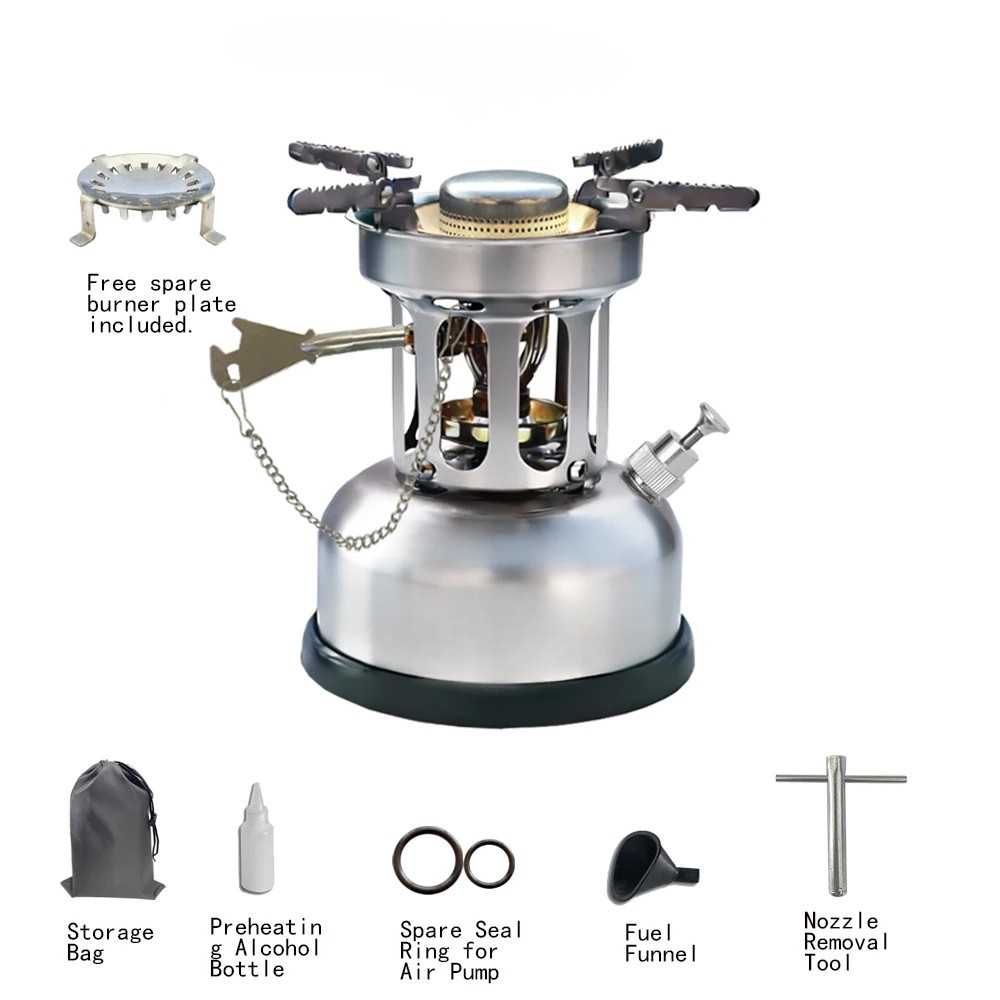 Camping Oil Stove 3500W Portable Outdoor Cooking Stove Stainless Steel - 500ml
