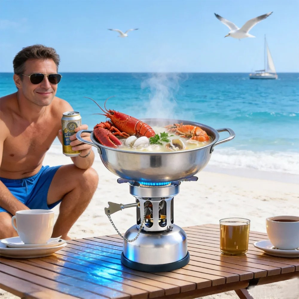 Camping Oil Stove 3500W Portable Outdoor Cooking Stove Stainless Steel - 500ml