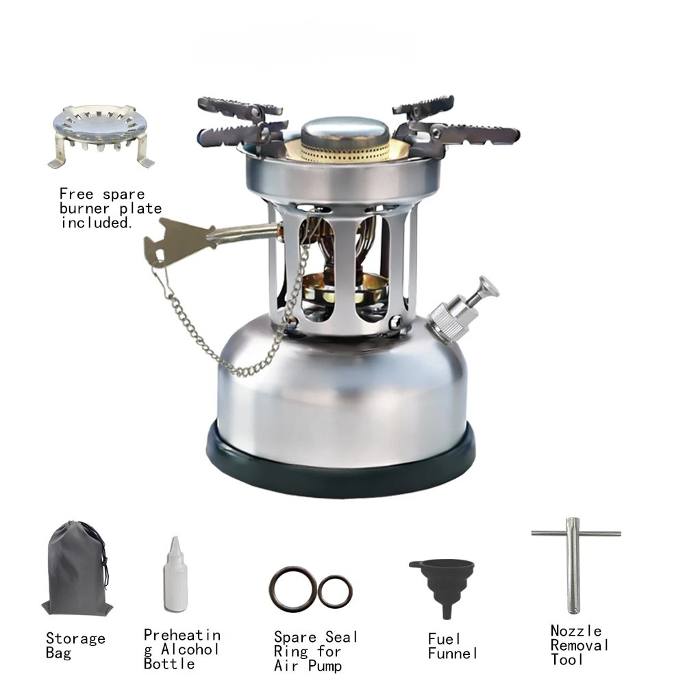 Camping Oil Stove 3500W Portable Outdoor Cooking Stove Stainless Steel - 500ml
