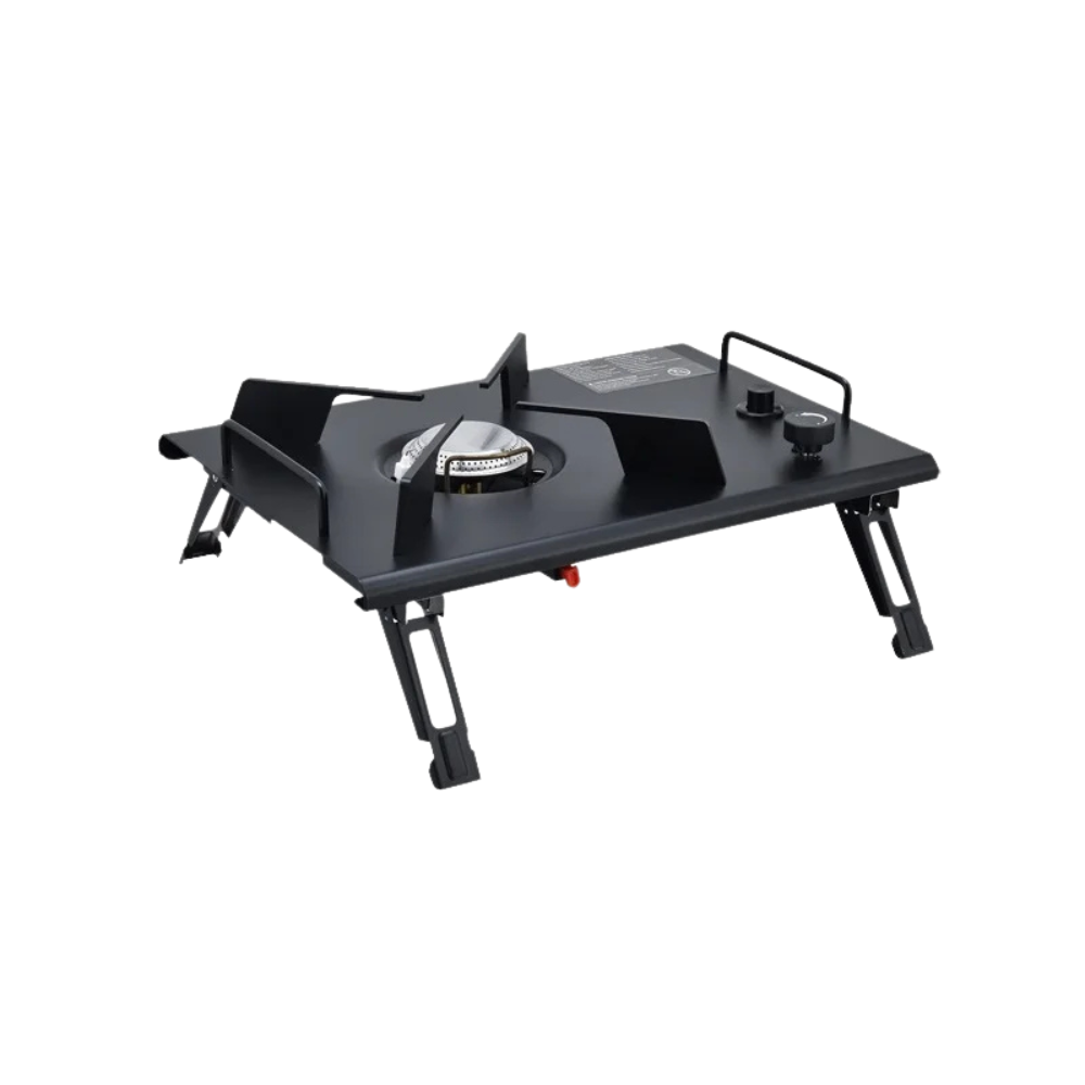 Camping Stove Foldable Portable Outdoor Cooking Stove Aluminum Alloy - Black