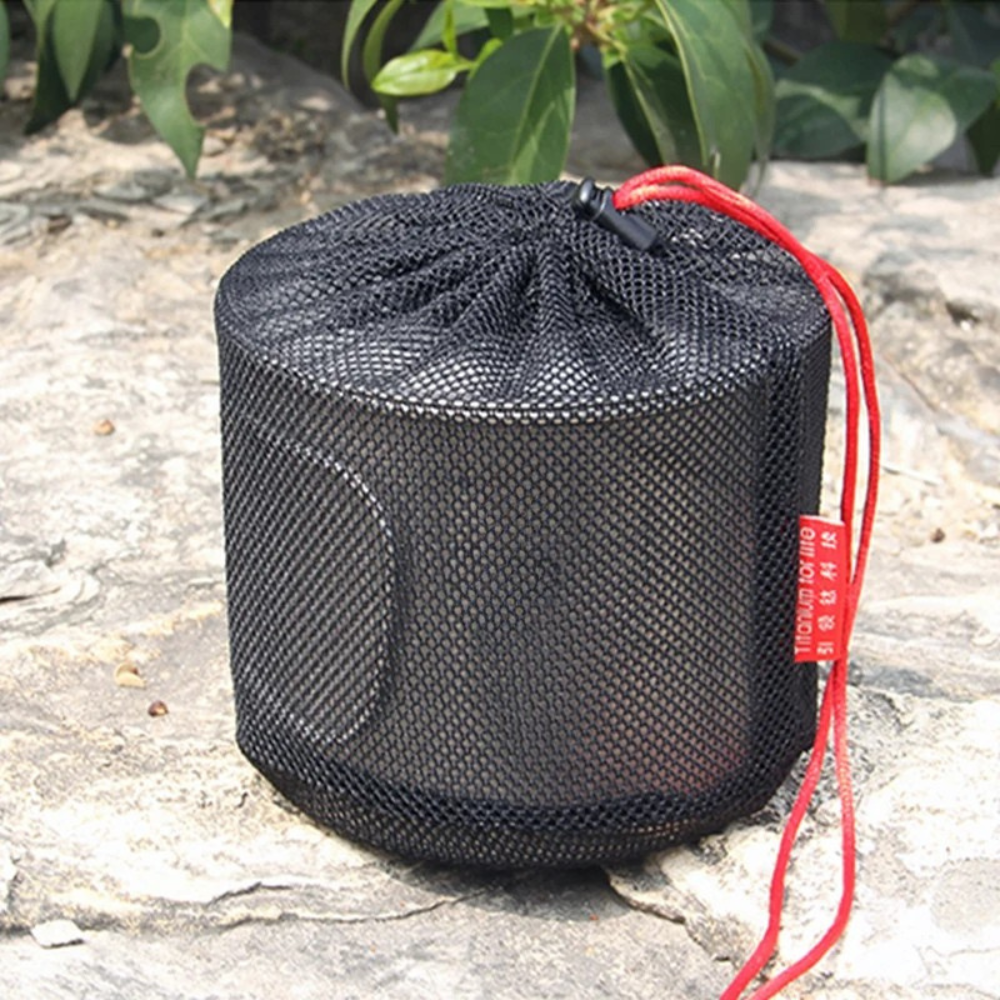 Titanium Mug 900ml Portable Camping Cup with Lid Foldable Handle