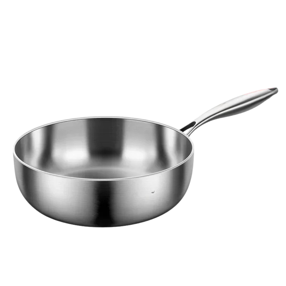 Frying Pan 26cm Deep 316 Stainless Steel Flat Bottom Cooking Pan