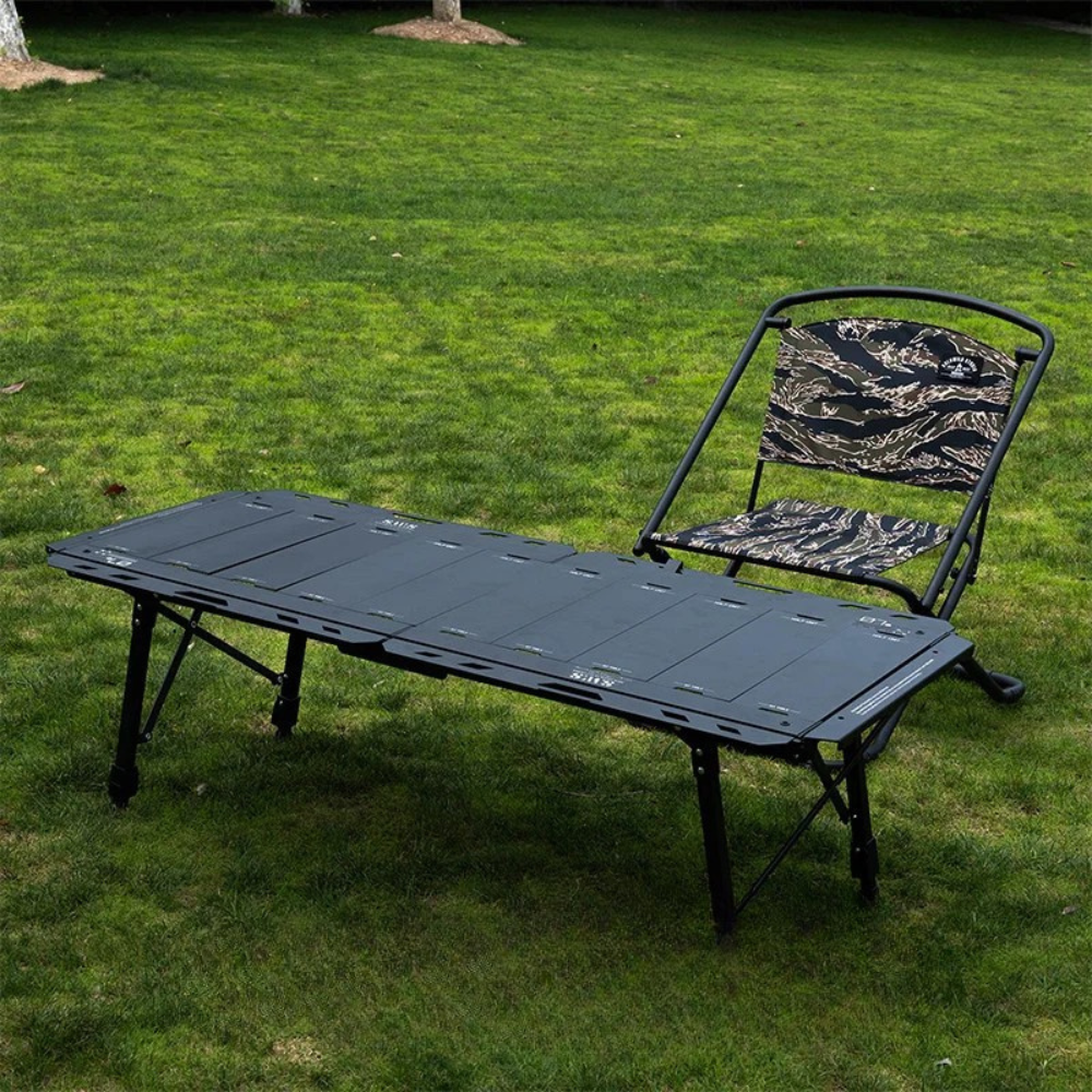 Camping Table 5 Unit IGT Aluminum Alloy Modular Folding BBQ Station – Black