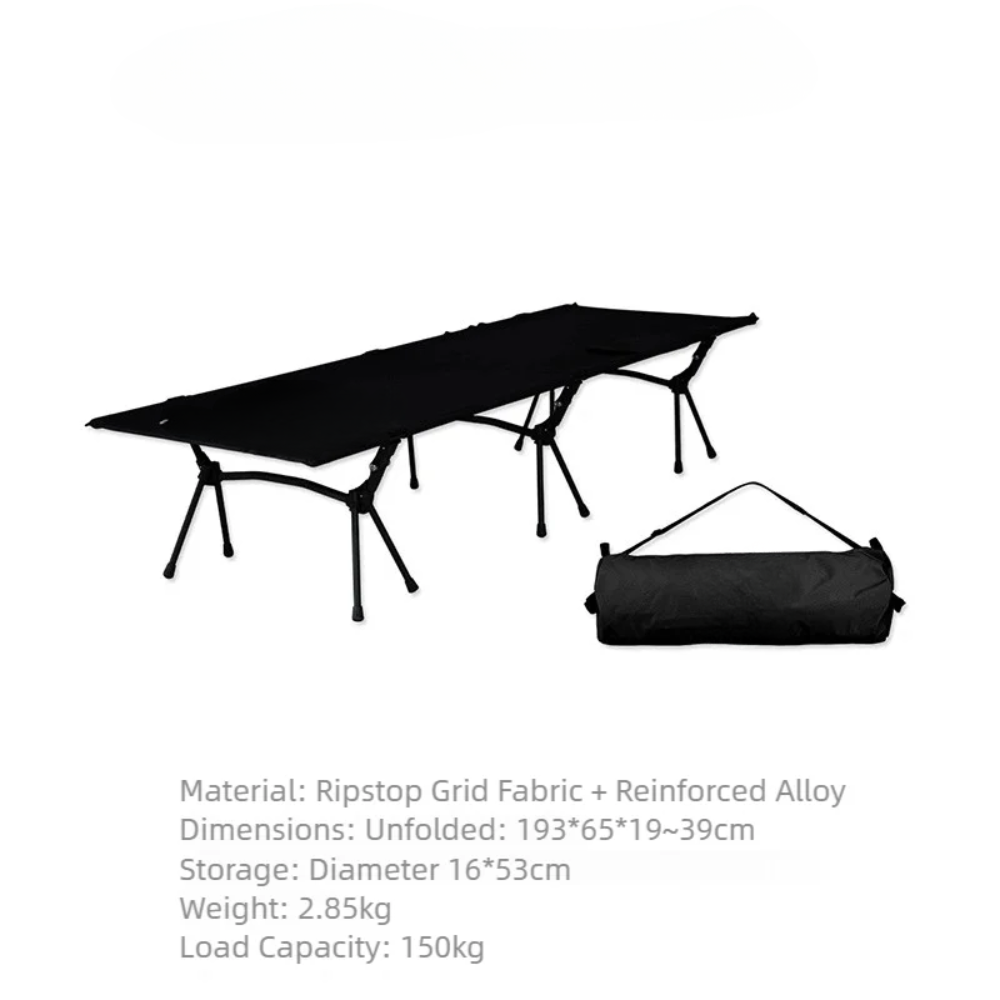 Camping Cot Folding Lightweight Portable Outdoor Hiking Stretcher Bed – Black