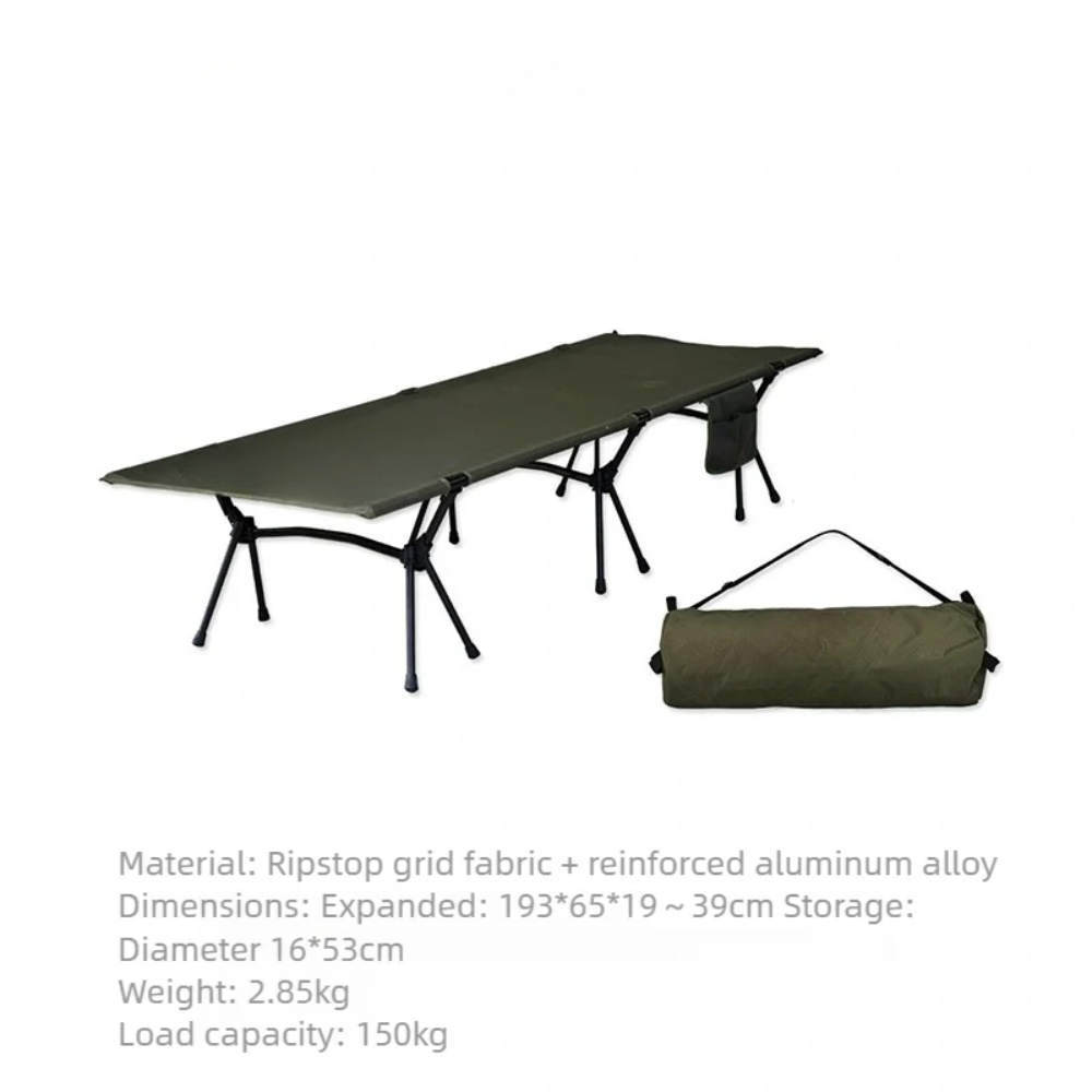 Camping Cot Folding Lightweight Portable Outdoor Hiking Stretcher Bed – Army Green