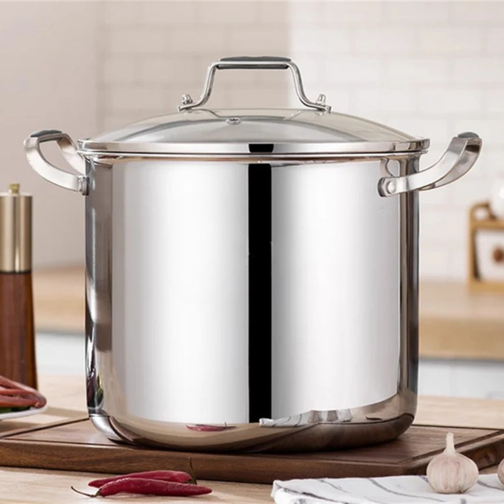 Stock Pot 28cm 316 Stainless Steel Deep Cooking Casserole with Lid