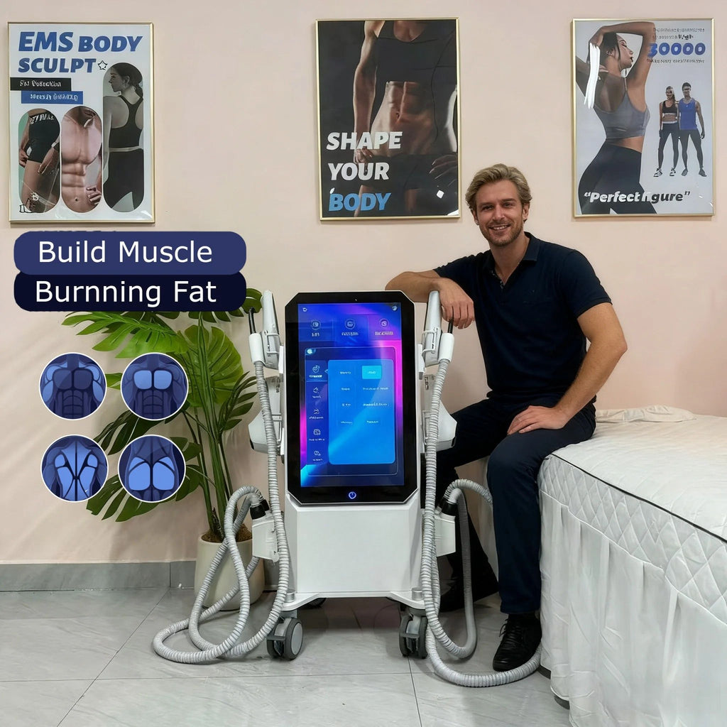 Body Sculpting Machine 6500W EMS Muscle Training System with 4 Handles and 200Hz Frequency