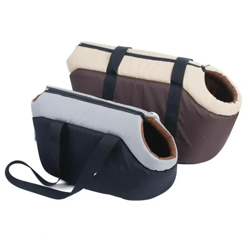 Pet Carrier Bag 38cm Foldable Breathable Shoulder Travel Tote Soft Sided Carrier - Brown
