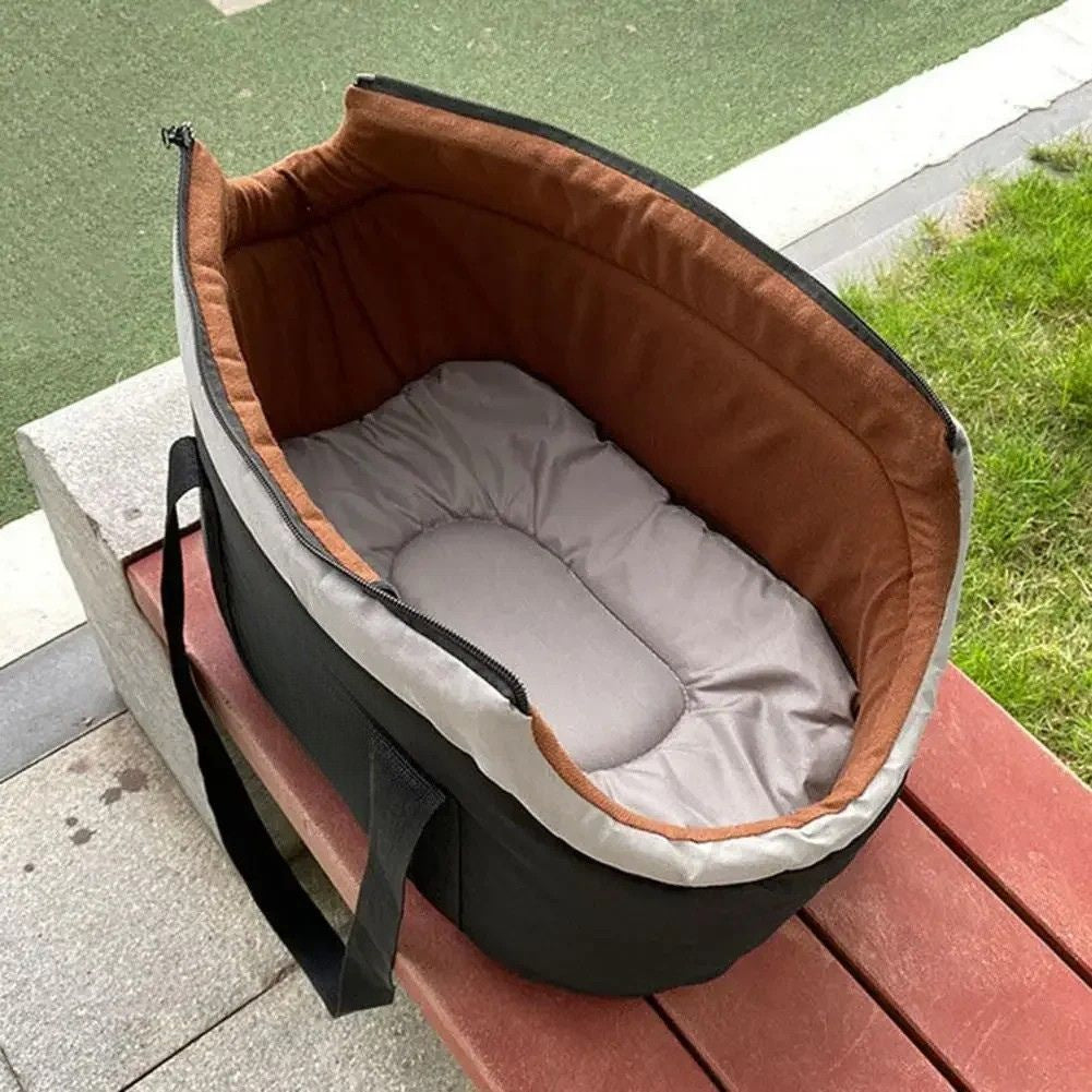 Pet Carrier Bag 38cm Foldable Breathable Shoulder Travel Tote Soft Sided Carrier - Brown