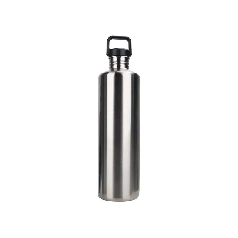 Water Bottle 2 L Stainless Steel Sports Drink Bottle with Carry Bag - Silver