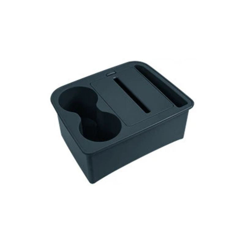Car Console Storage Box Tissue Holder with Dual Cup Slots and Centre Compartment - Orange
