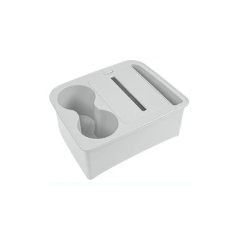 Car Console Storage Box Tissue Holder with Dual Cup Slots and Centre Compartment - Orange