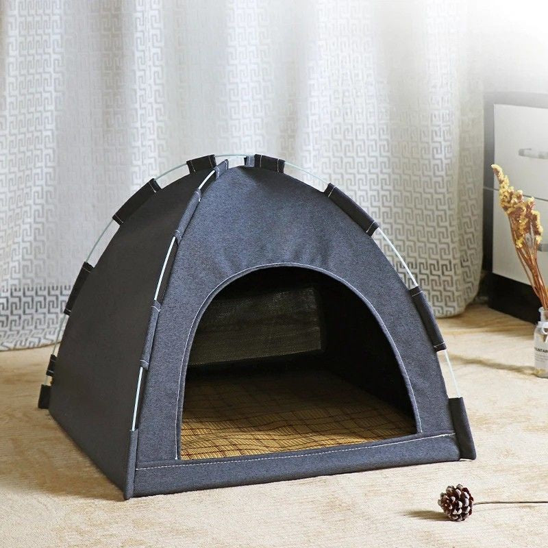 Pet Tent Foldable Breathable Cat and Dog House Portable Four Season Pet Shelter - Pink