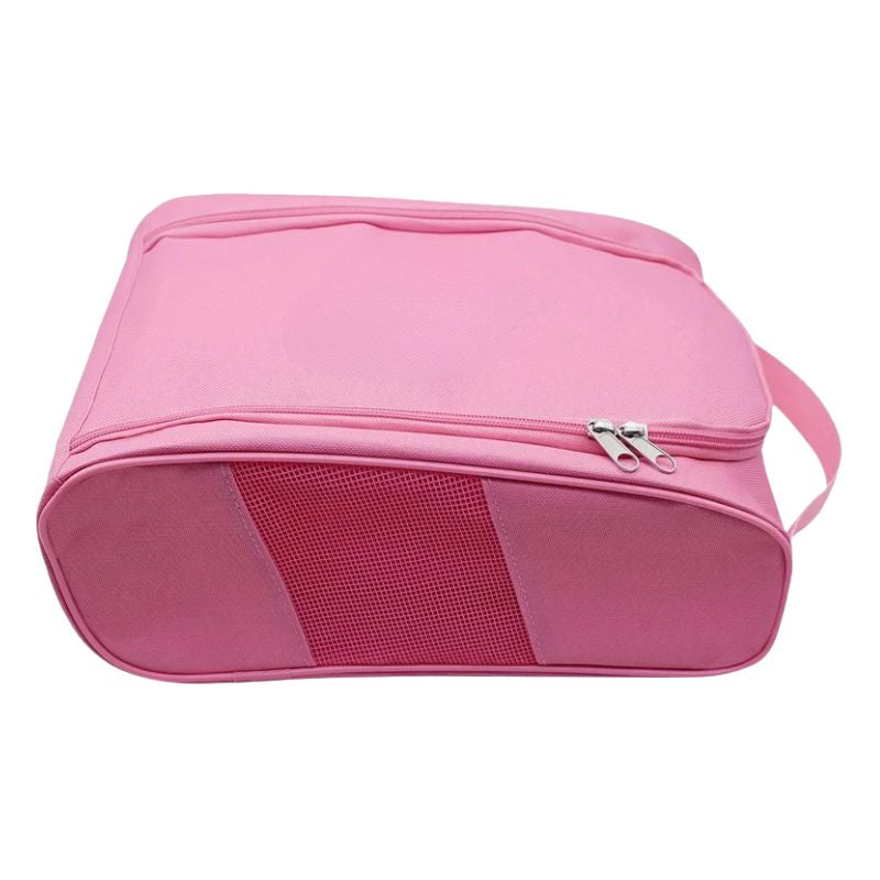 Shoe Storage Bag Foldable Travel Organiser Carry Case Portable Cloth Storage Pouch - Pink