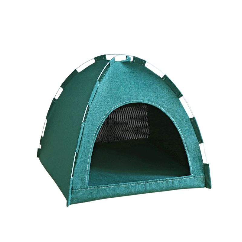 Pet Tent Foldable Breathable Cat and Dog House Portable Four Season Pet Shelter - Green