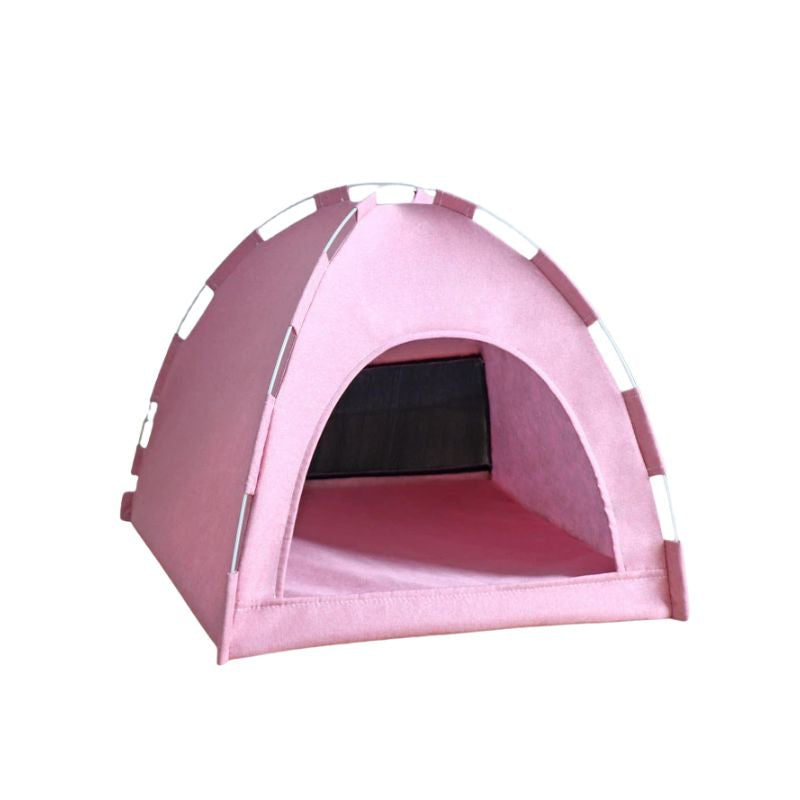 Pet Tent Foldable Breathable Cat and Dog House Portable Four Season Pet Shelter - Pink