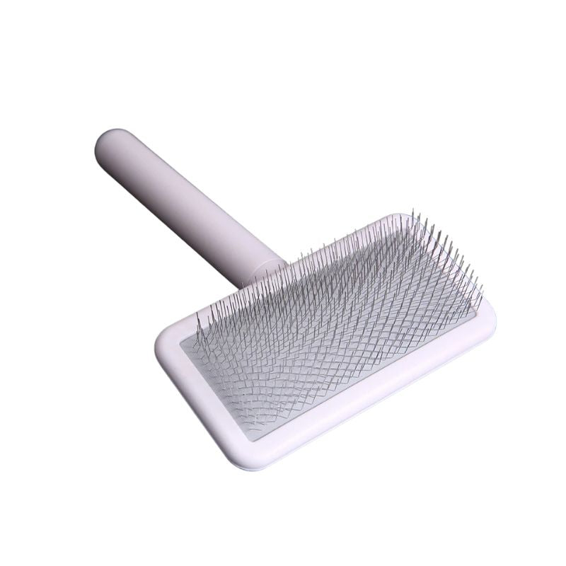 Pet Grooming Comb Soft Hard Needle Fur Removal Detangling Brush for Dogs and Cats - White