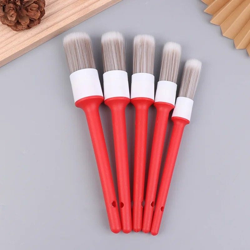 Car Detailing Brush Set 5 Piece Soft Bristle Gap Cleaning Kit Interior Exterior Care Tools