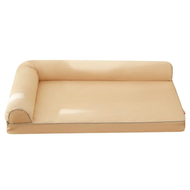 Waterproof Pet Bed Washable Removable Cushion with Anti Slip Base - Beige
