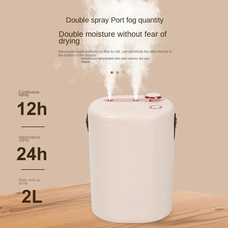 Humidifier Portable Dual Spray USB Desktop Mist Diffuser 2000ml Wireless Charging - Yellow