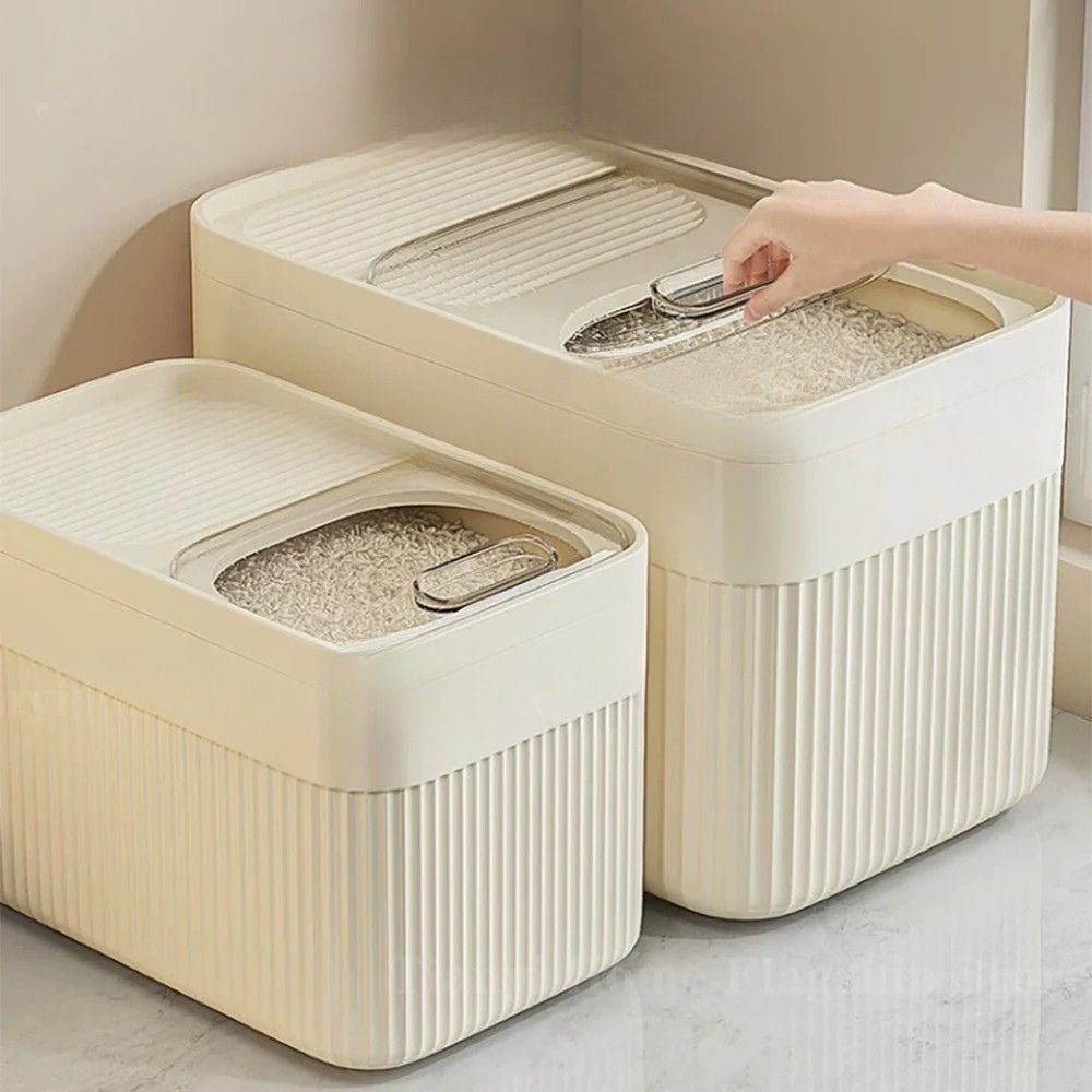 Rice Storage Box 5kg Food Grade Sealed Waterproof Kitchen Grain Container with Lid