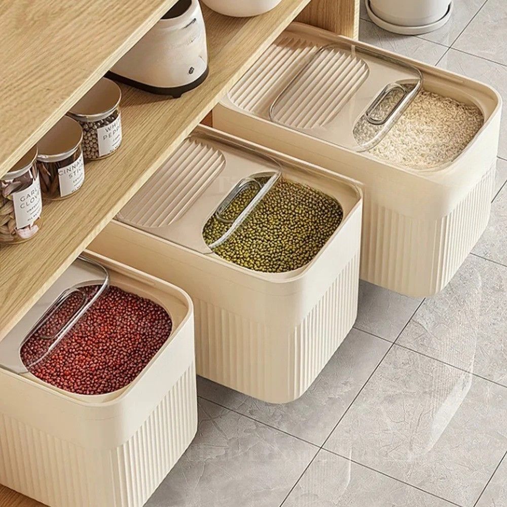 Rice Storage Box 5kg Food Grade Sealed Waterproof Kitchen Grain Container with Lid