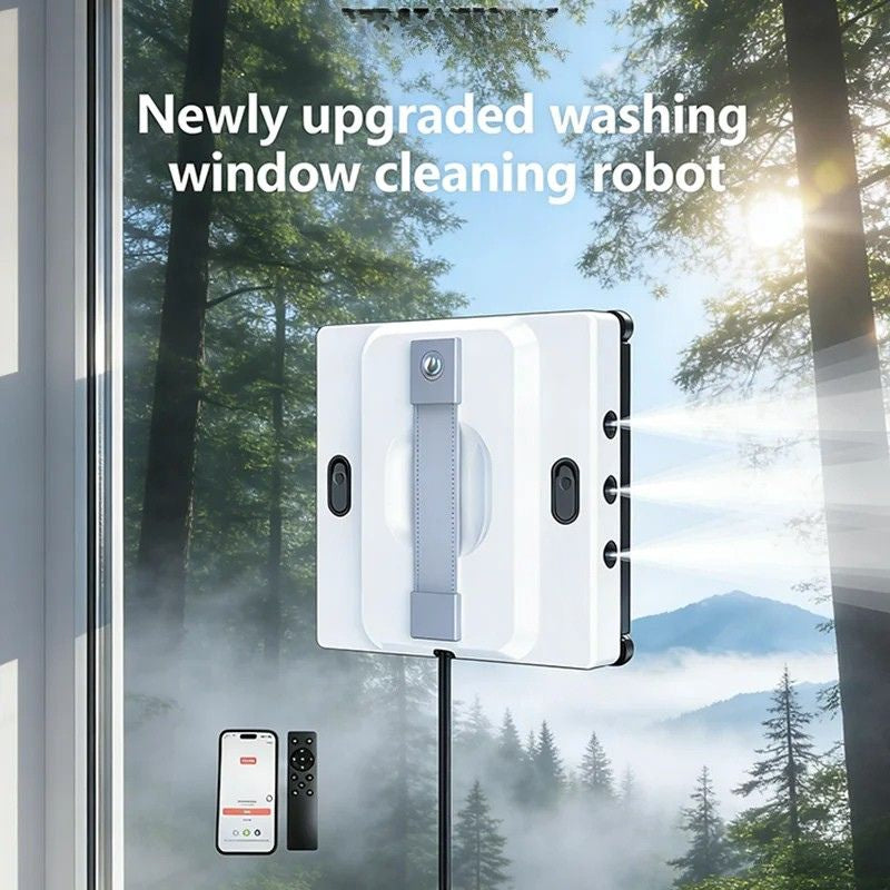 Window Cleaning Robot 5200Pa 100mL Water Tank Automatic Glass Cleaning 5m Cable