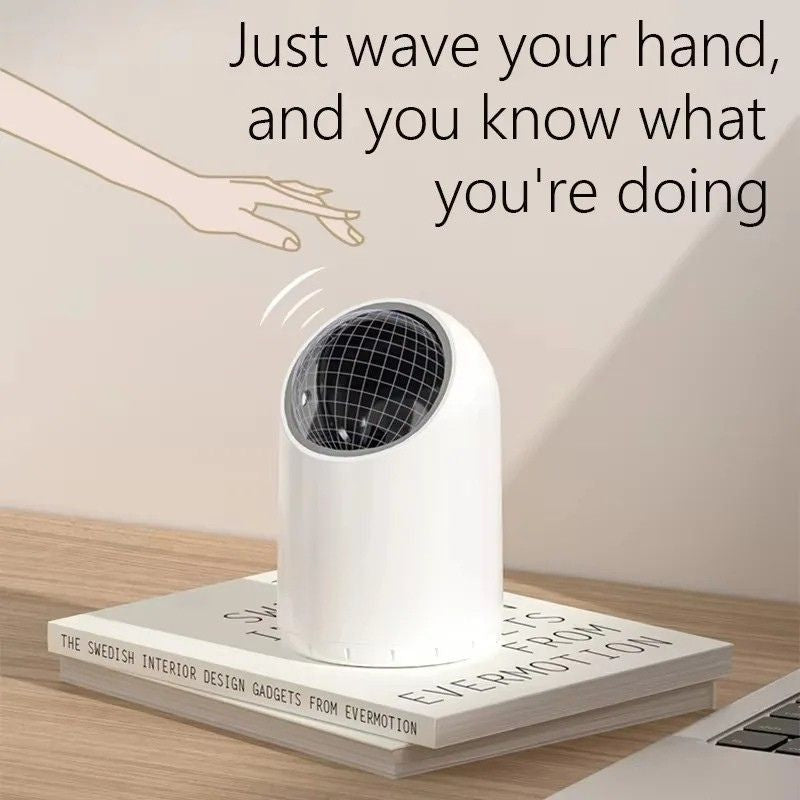 Desktop Trash Can 2L Touchless Induction Lid Wide Opening Compact Countertop Bin