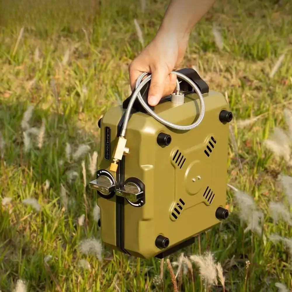 Camping Cooking Stove Double Burner Folding Gas Cooker Portable Alloy Design – Green