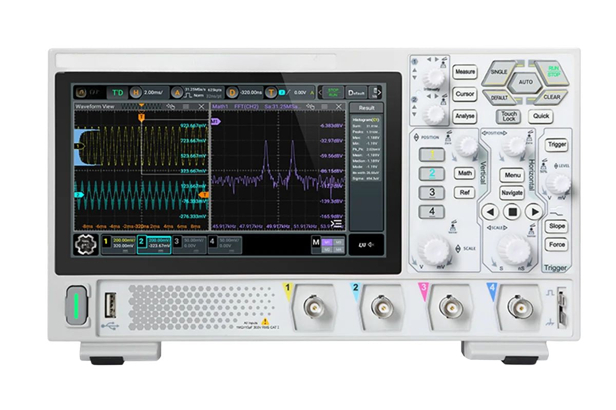 Digital Oscilloscope 100MHz 4 Channel 1.25GSa/s 25Mpts Touch Display Electrical Testing