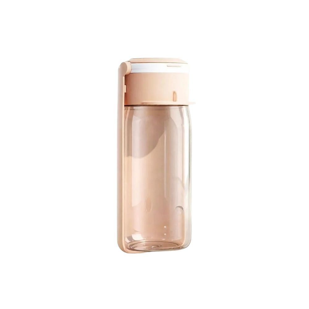 Silicone Dog Water Bottle 560mL Foldable Leaf Shaped Drinking Cup Portable Outdoor Dispenser - Pink