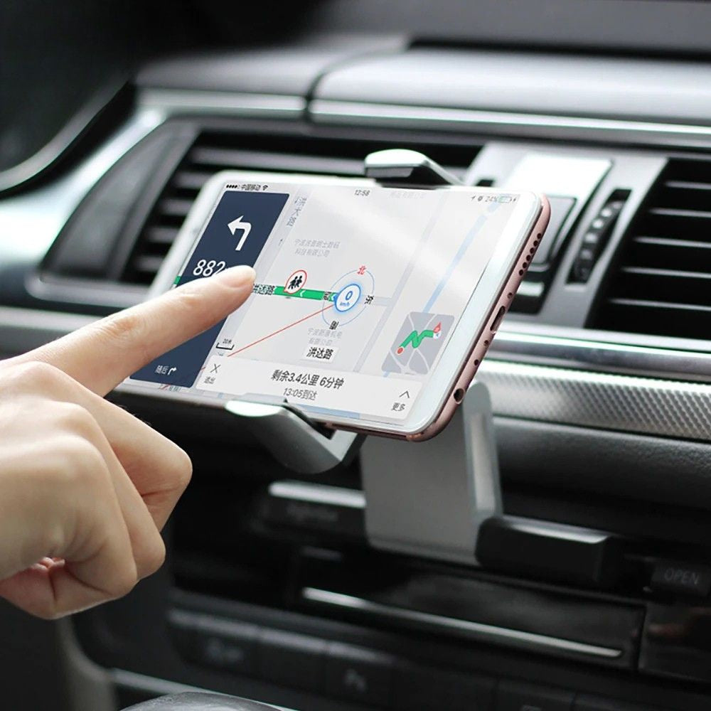 Phone Holder CD Slot Mount 360° Rotating Adjustable Hands-Free Dashboard Bracket
