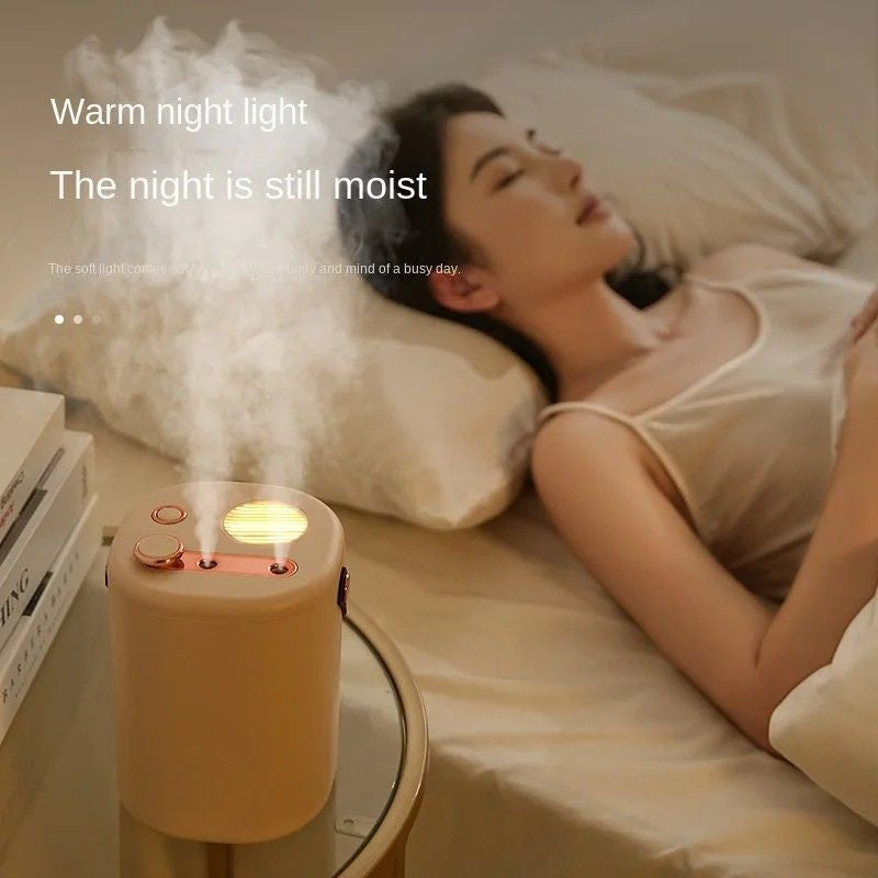 Humidifier Portable Dual Spray USB Desktop Mist Diffuser 2000ml Wireless Charging - Yellow