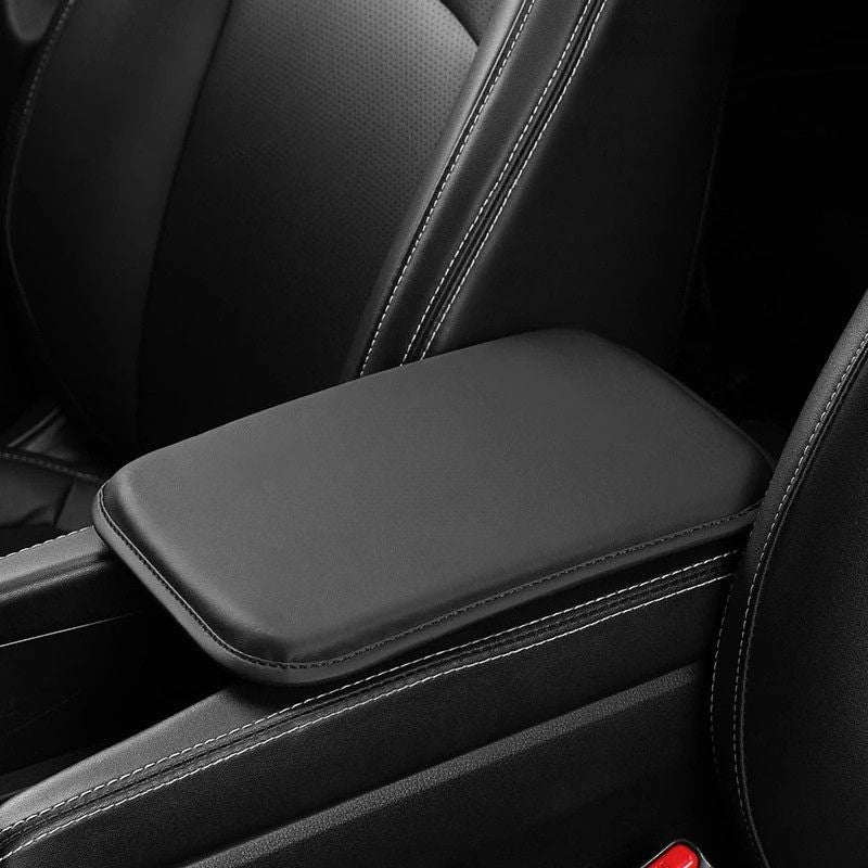 Car Armrest Cushion Pad 29cm Leather Centre Console Cover Wear Resistant Interior Protector - Brown